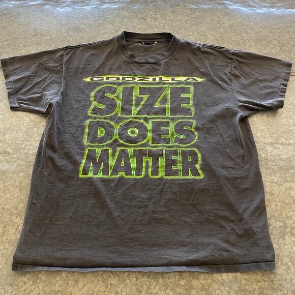 Vintage 90s Godzilla Size Does Matter Single Stitch Tee Shirt Mens XL Taco Bell - Picture 1 of 12